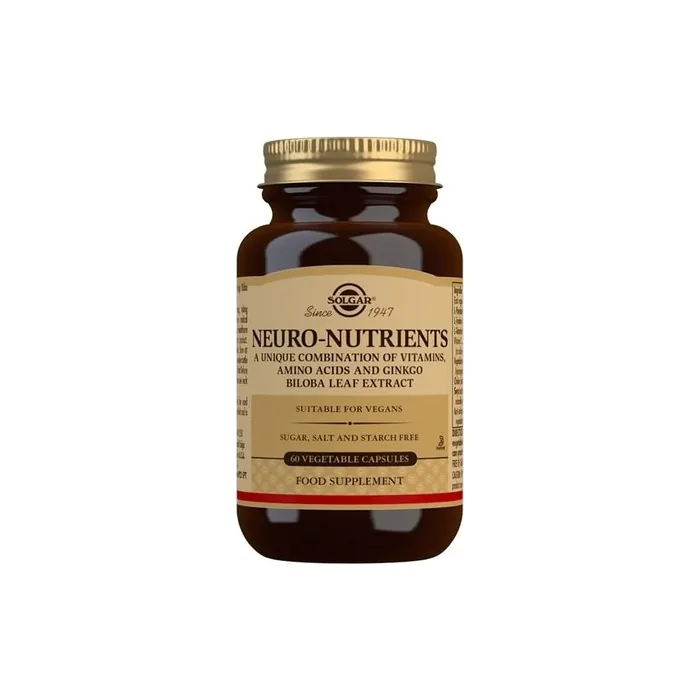 Solgar Neuro-Nutrients Vegetable Capsules for Mental Clarity, Alertness and Mood Regulation - Vegan, Gluten Free and Kosher