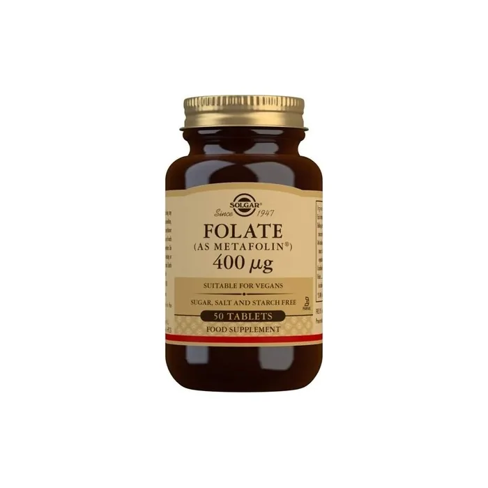 Solgar Folate 400µg Tablets Supports Blood Formation Helps Reduce Tiredness and Fatigue Wellbeing for Men and Women Vegan
