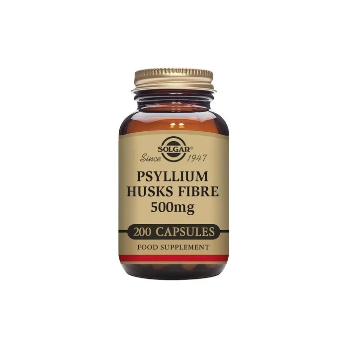 Solgar Psyllium Husks Fibre 500mg Vegetable Capsules High in Soluble Fibre Vegan