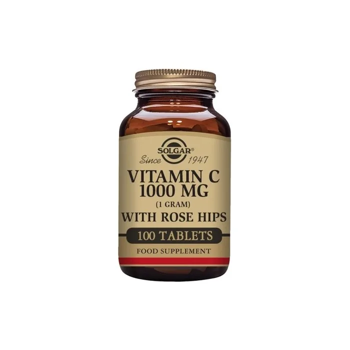 Solgar Vitamin C 1000mg with Rose Hips Tablets - Immune System Support - For Tiredness and Fatigue - Collagen Formation Support - Vegan