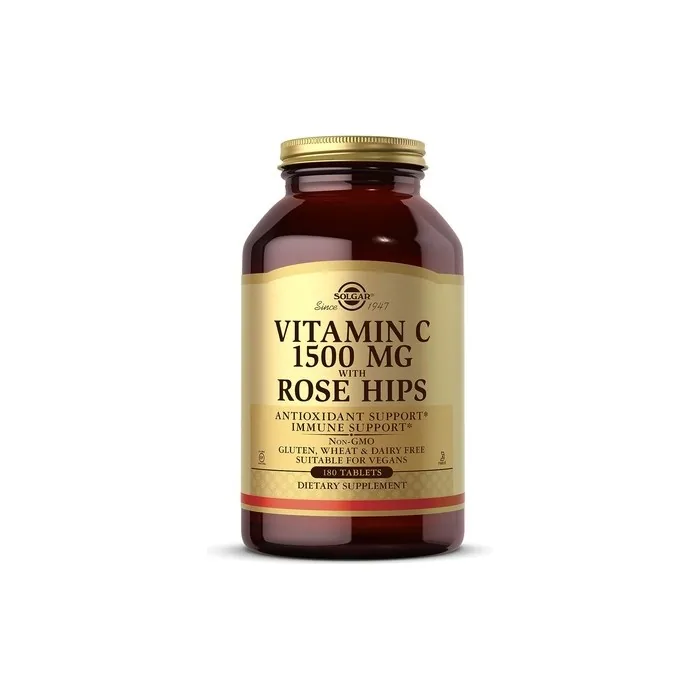Solgar Vitamin C 1500mg with Rose Hips - Healthy Immune System - Antioxidant - Vegan - 180 Tablets