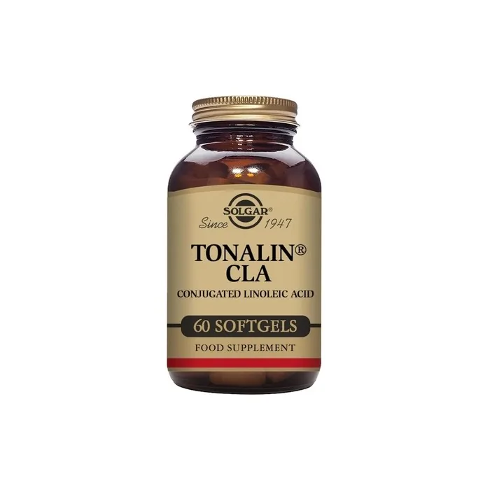Solgar Tonalin CLA Softgels 60 Pack Omega-6 Essential Fatty Acids Derived from Safflower Seed Oil Free from Sugar Salt and Starch
