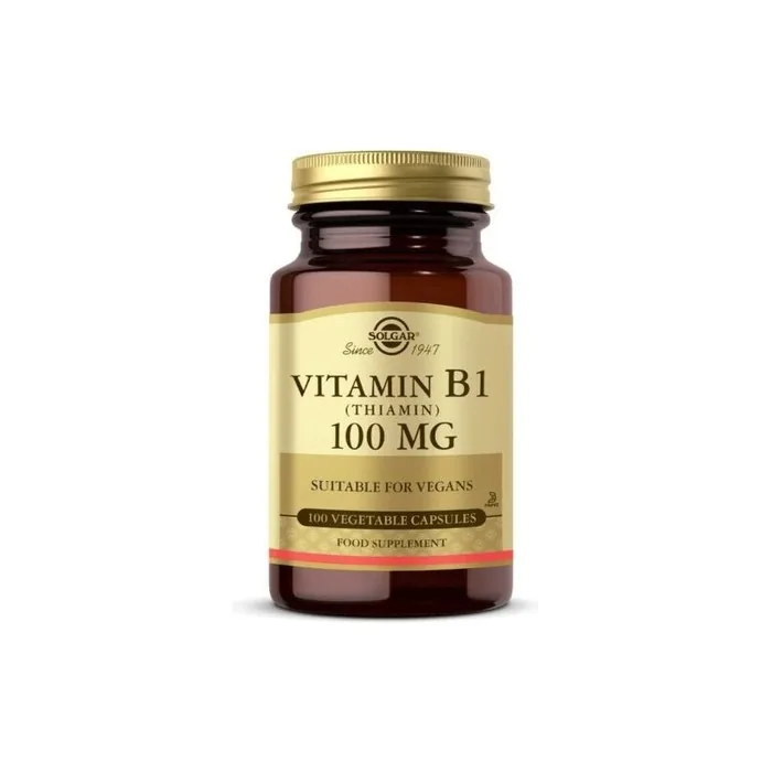 Solgar Vitamin B1 Energy Metabolism and Heart Function Support 100mg 100 Vegan Capsules - 3 Month Supply