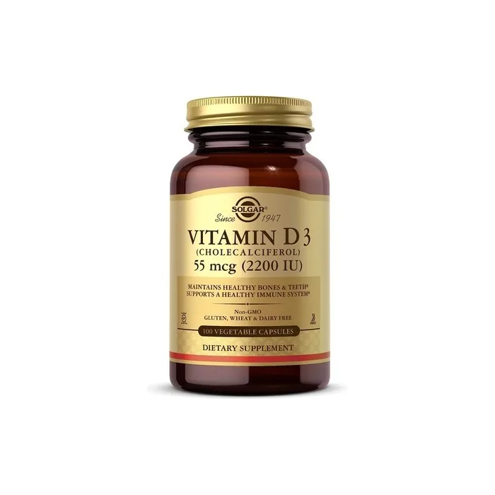 Solgar Vitamin D3 2200 IU Vegetable Capsules 100 Count