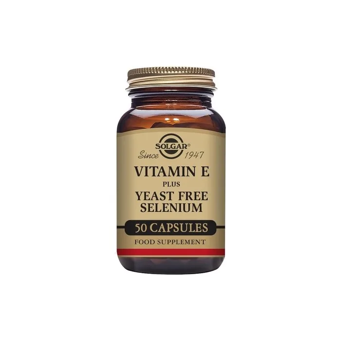 Solgar Vitamin E with Yeast Free Selenium Supports Immune System and Metabolism Vegetable Capsules