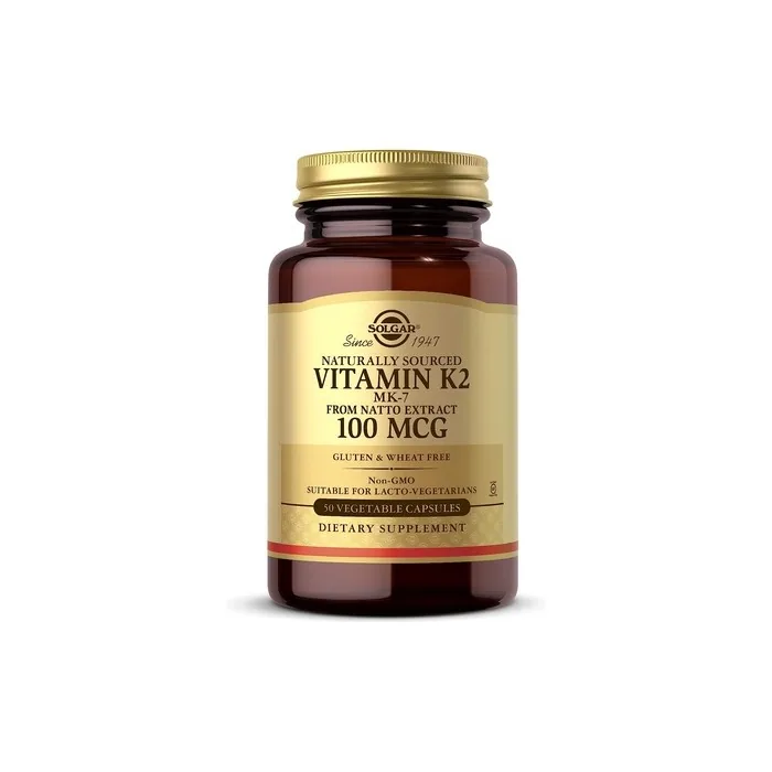 Solgar Vitamin K2 (MK-7) 100mcg Bone Health Vegetable Capsules 50 Count