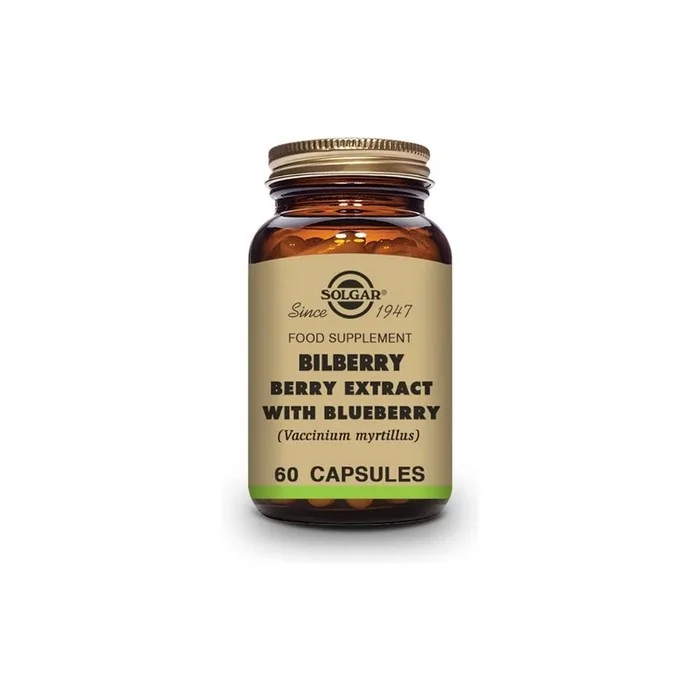 Solgar Standardized Full Potency Bilberry Berry Extract Vegetable Capsules 60 Count
