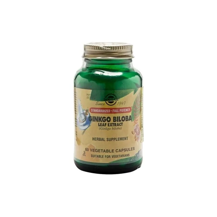 Solgar Ginkgo Biloba Leaf Extract 60 Vegetable Capsules - Brain & Immune Health - Non-GMO, Vegan, Gluten Free, Dairy Free, Kosher, Halal