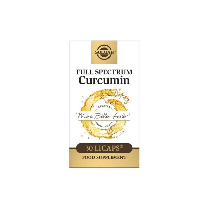 Solgar Full Spectrum Curcumin Softgels 30 Pack Liquid Extract of Turmeric Supports Brain Joint & Immune System Health Gluten Free Gold