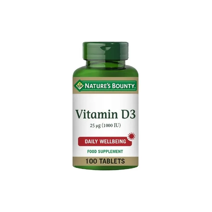 Nature's Bounty Vitamin D3 25µg Tablets High Strength Bone Muscle and Immunity Support 100 Tablets