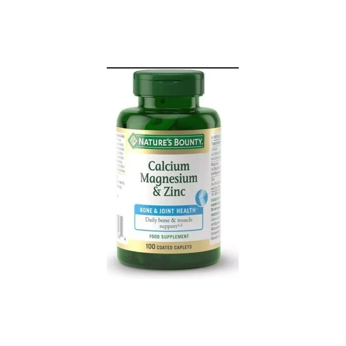 Nature's Bounty Calcium Magnesium and Zinc Coated Caplets 100 Caplets