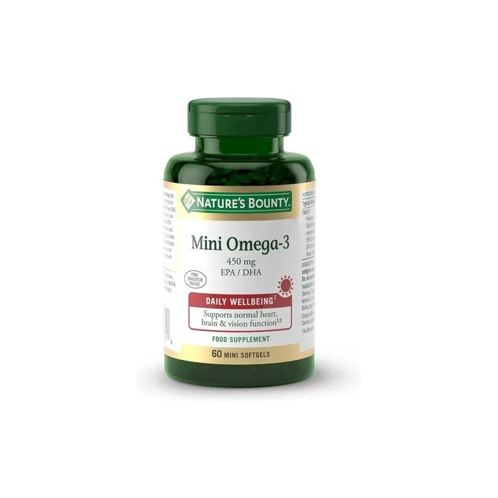 Nature's Bounty Mini Omega-3 450mg EPA/DHA Mini Softgels 60 Softgels