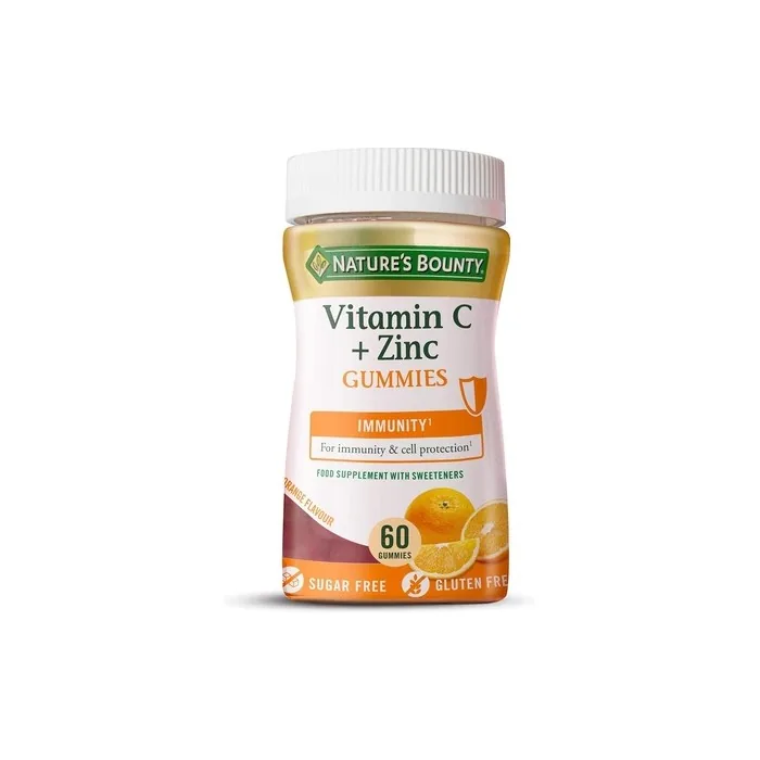 Nature's Bounty Vitamin C and Zinc Gummies Immune Support and Cell Protection Antioxidant Supplement 60 Gummies - 30 Day Supply
