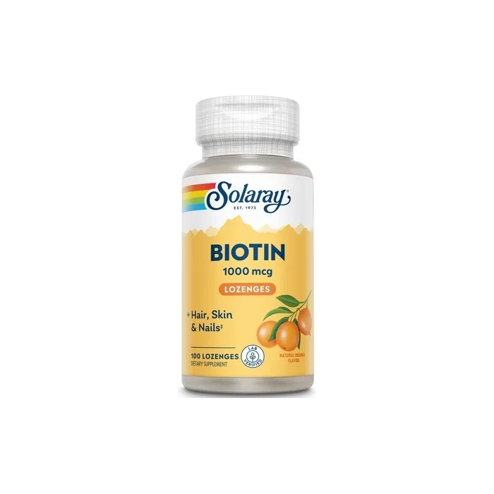Solaray High Potency Biotin 1000 Mcg Natural Orange Juice Flavor