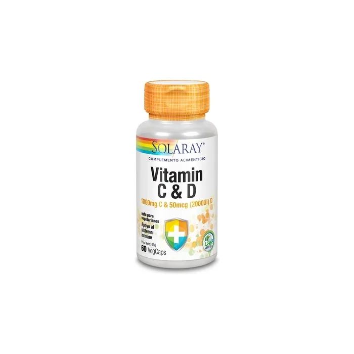 Solaray Vitamin C And D 60 Vegetable Capsules