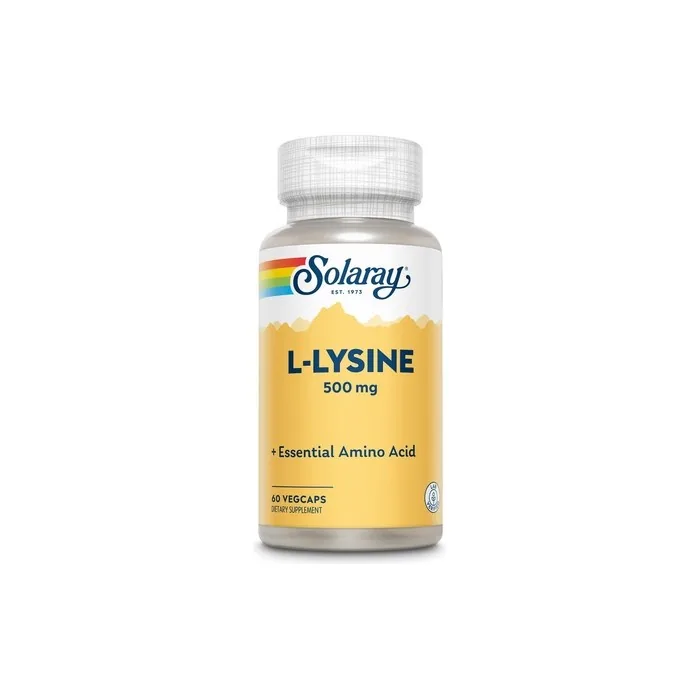 Solaray L-Lysine 500mg Amino Acid for Healthy Cognitive, Immune System, GI Function, Bones, Joints, and Skin Support
