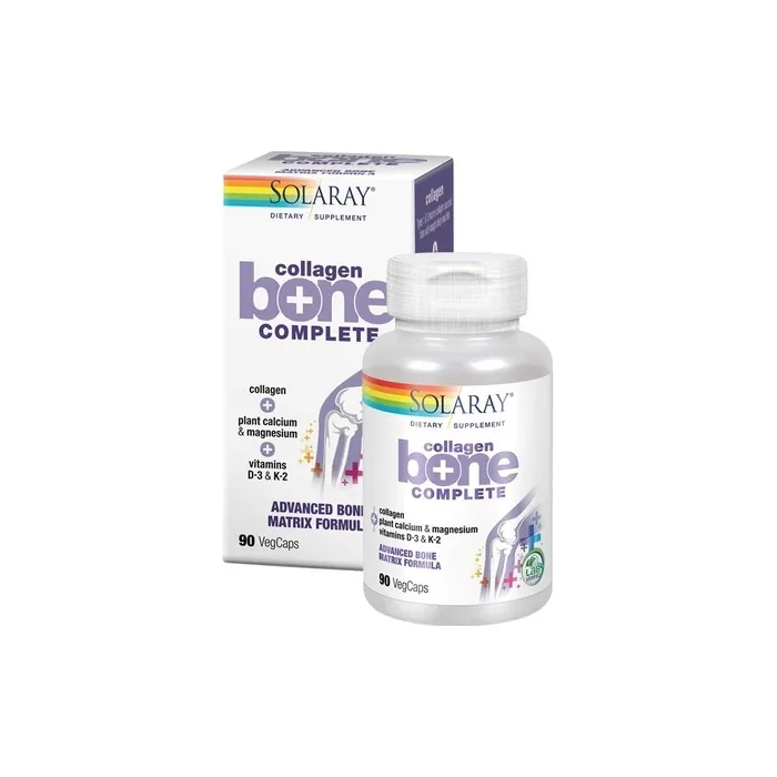 Solaray Collagen Bone Complete Advanced Bone Matrix Formula with Plant Calcium and Magnesium 90 VegCaps