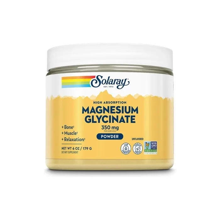 Solaray Magnesium Glycinate Powder 350mg Unflavored