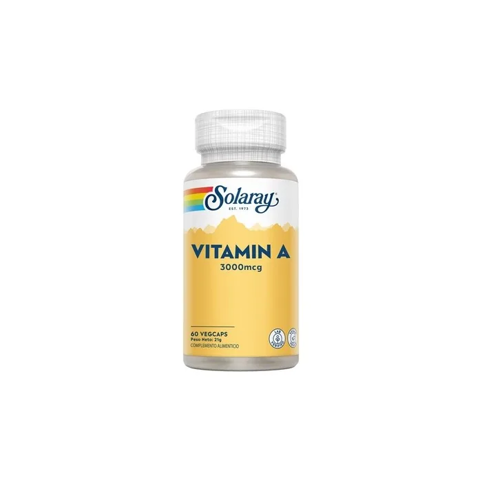 Solaray Vitamin A 3000 Micrograms 60 Vegetable Capsules