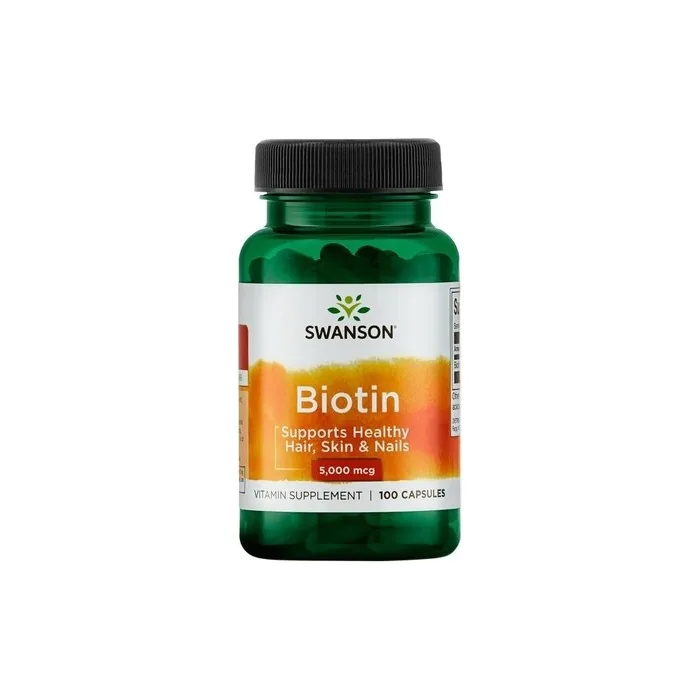 Swanson Biotin Dietary Supplement 5000mcg 100 Capsules