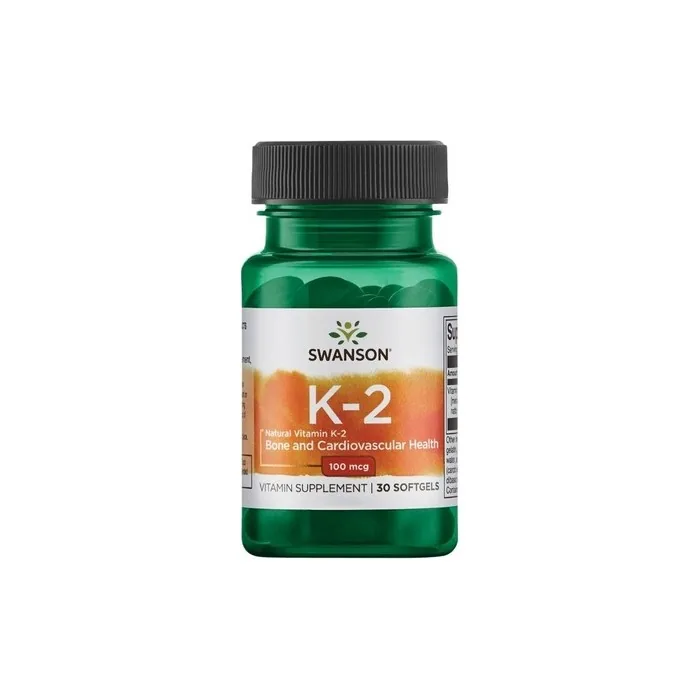 Swanson Vitamin K-2 Natural Supplement 100mcg 30 Softgels