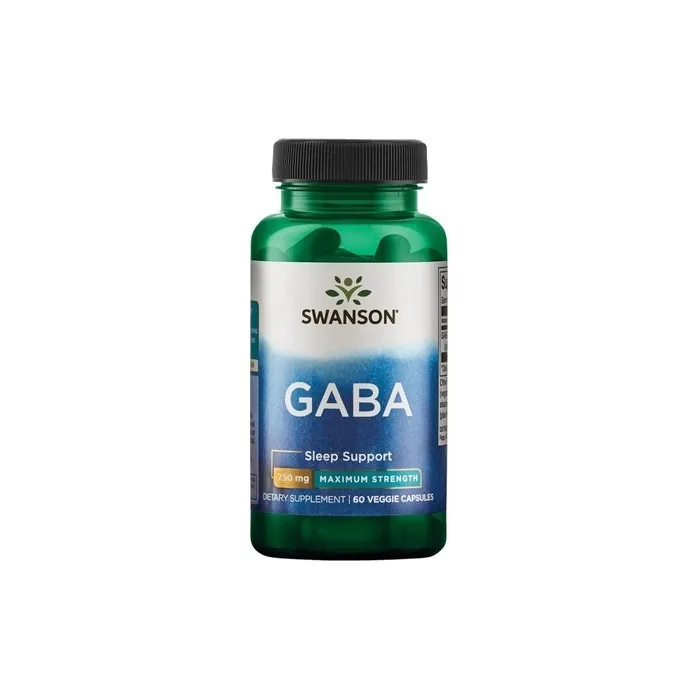 Swanson GABA Maximum Strength 750mg 60 Vegetarian Capsules