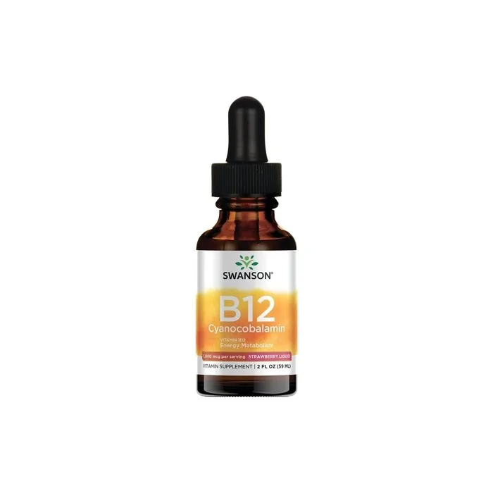 Swanson Vitamin B-12 Sublingual Liquid 1000mcg 2 fl oz (59ml)