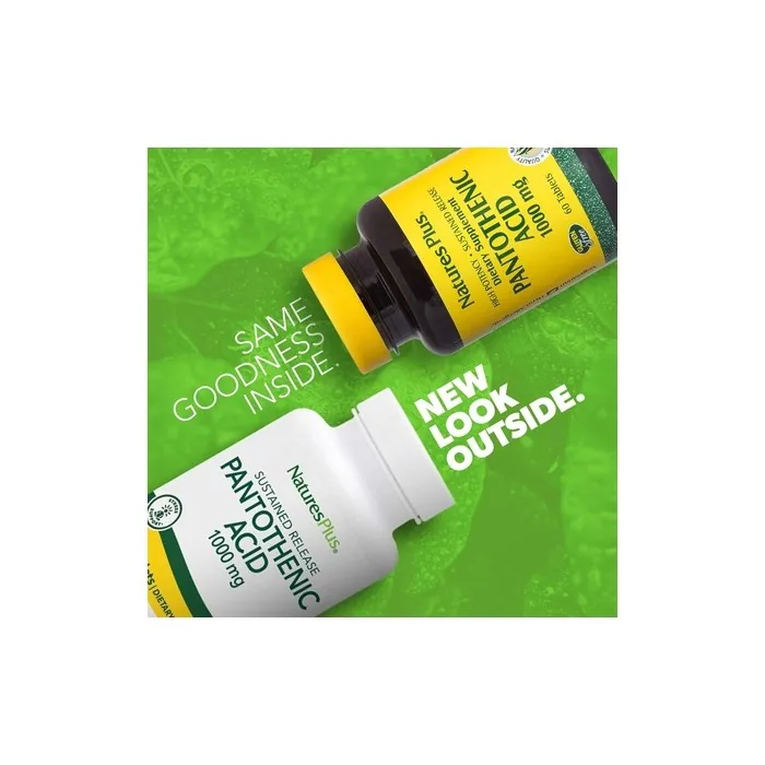 Naturesplus Pantothenic Acid Sustained Release 1000mg 60 Tablets