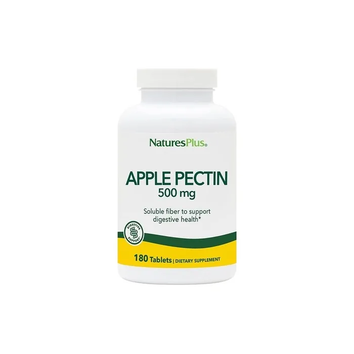 NaturesPlus Apple Pectin Natural Fiber Supplement 180 Vegetarian Tablets 500mg - 180 Servings