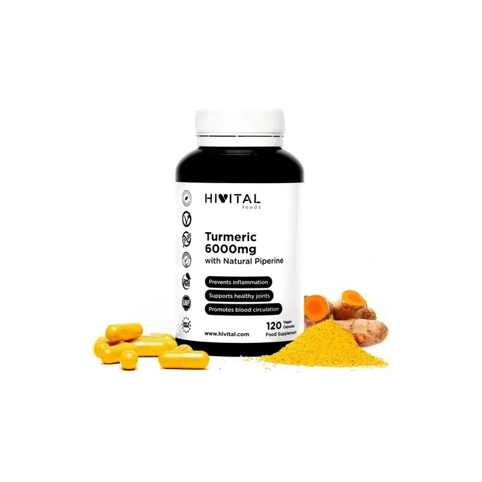 Curcuma 6000mg Turmeric Extract Capsules 120 Vegan Capsules With 95 Curcumin And Piperine Promotes Circulation Fights Inflammation And Joint Pain