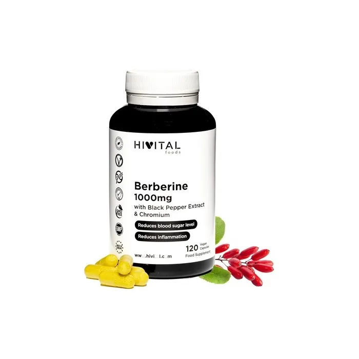 Berberin 1000mg 120 Vegan Capsules With Chromium And Black Pepper For Better Absorption