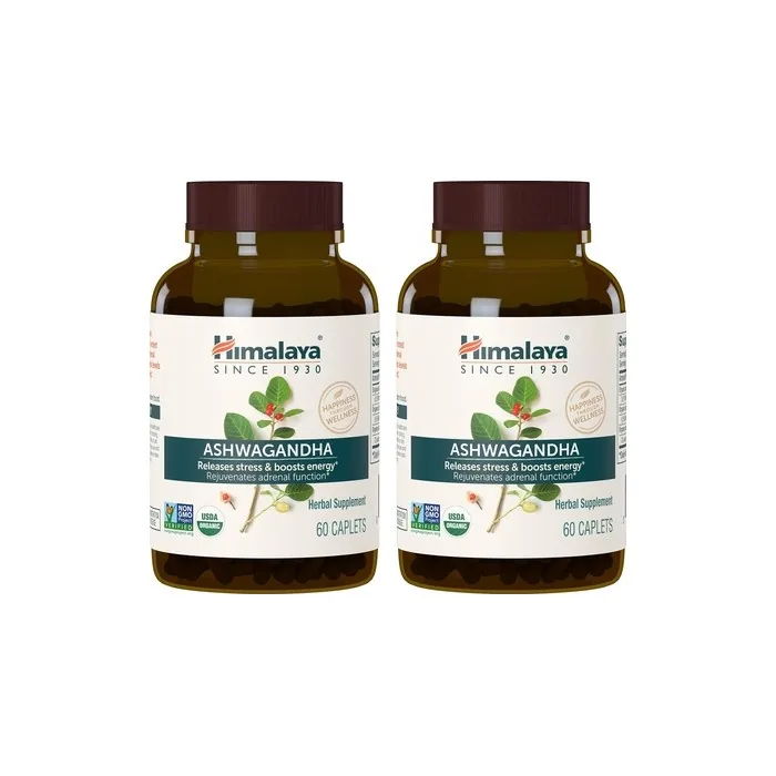 Himalaya Organic Ashwagandha Herbal Supplement for Stress Relief 670mg 60 Caplets