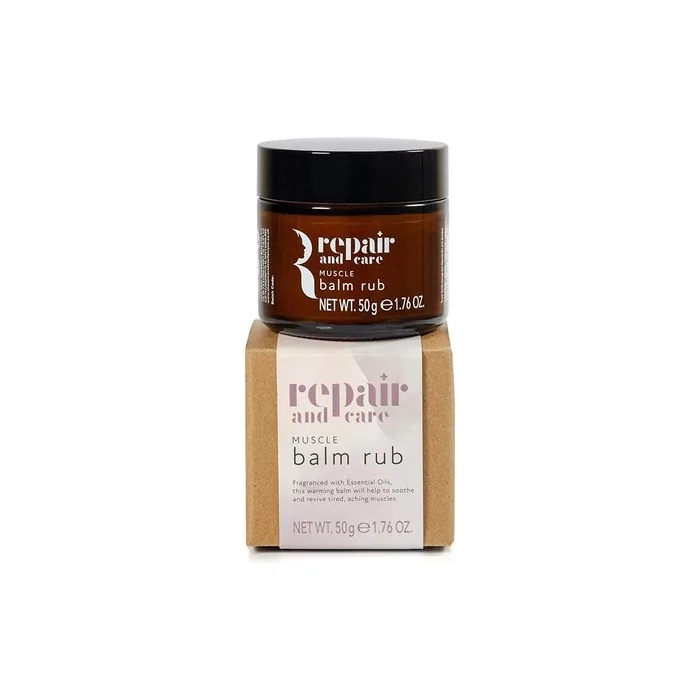 Repair and Care Muscle Balm Rub with Eucalyptus, Lavender, Ginger, Rosemary & Arnica Essential Oils 50g