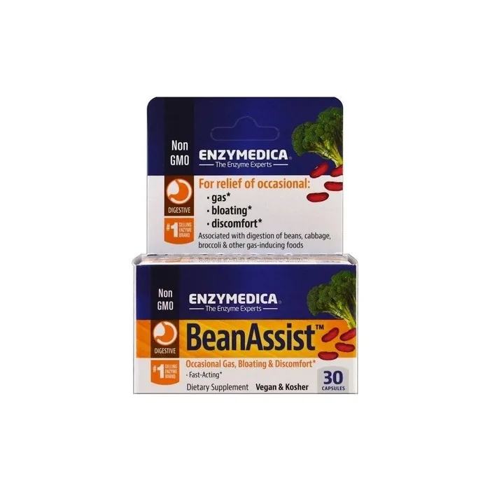 Enzymedica BeanAssist Digestive Enzyme Supplement 30 Capsules