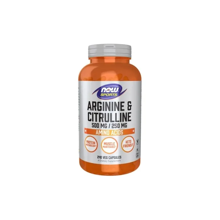 NOW Foods Arginine & Citrulline Supplement 240 Vegetable Capsules