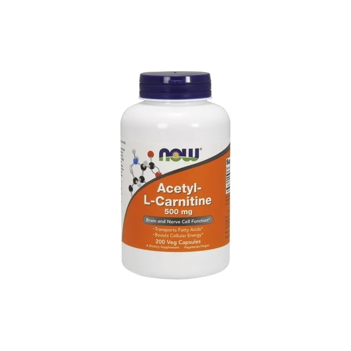 NOW Foods Acetyl-L-Carnitine 500mg Vegetable Capsules 200 Count