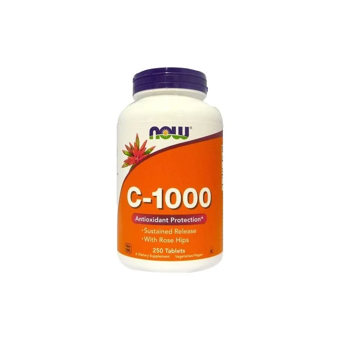 NOW Foods Vitamin C 1000mg with Rose Hips Sustained Release 250 Tablets