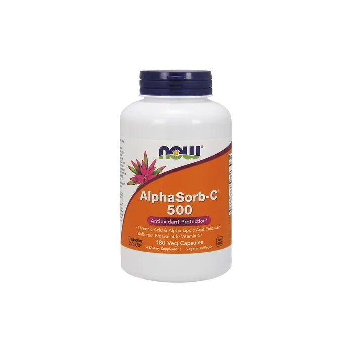 NOW Foods AlphaSorb-C Vitamin C Supplement 500mg 180 Vegetarian Capsules