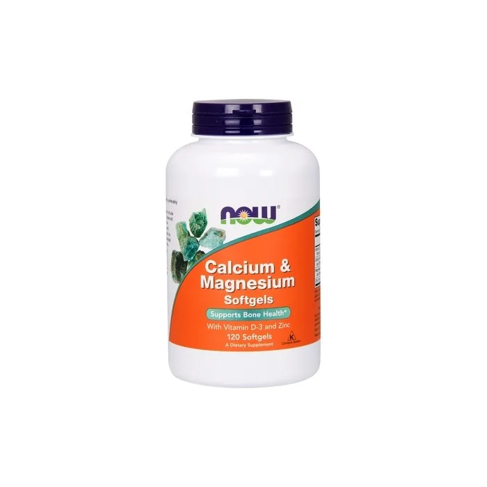 NOW Foods Calcium & Magnesium with Vitamin D and Zinc 120 Softgels
