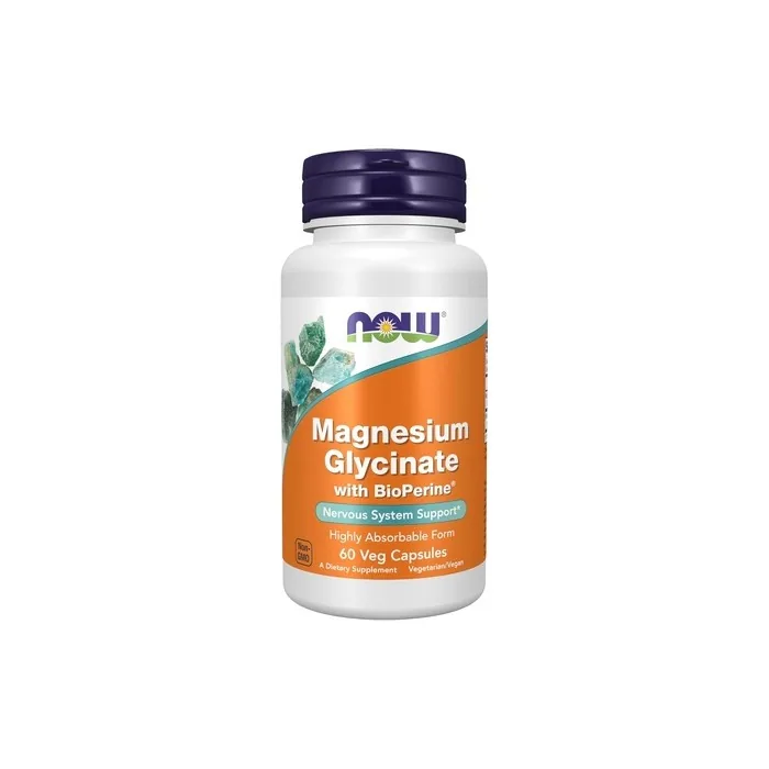 Now Foods Magnesium Glycinate with Bioperine 60 Veg Capsules