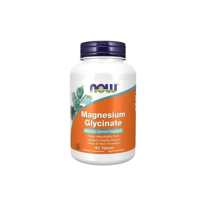 NOW Foods Magnesium Glycinate Supplement 180 Tablets
