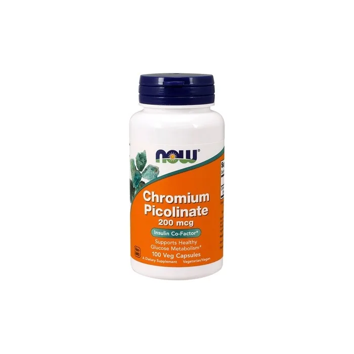 NOW Foods Chromium Picolinate 200mcg 100 Vegetarian Capsules