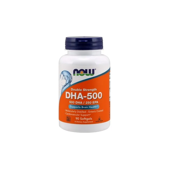 NOW Foods DHA-500 Omega-3 Supplement 90 Softgels 500mg DHA 250mg EPA