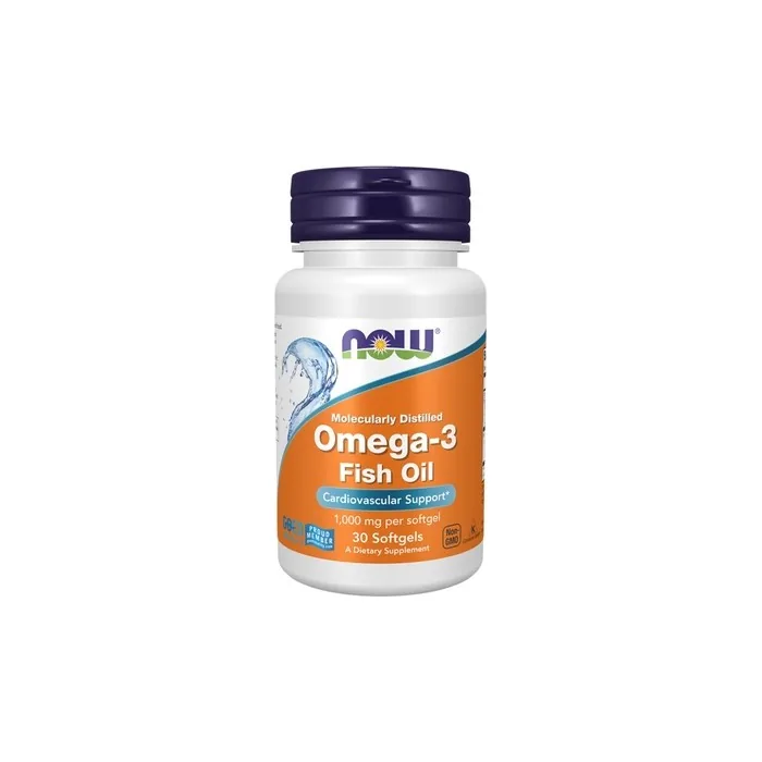 NOW Foods Omega-3 Fish Oil Molecularly Distilled 30 Softgels