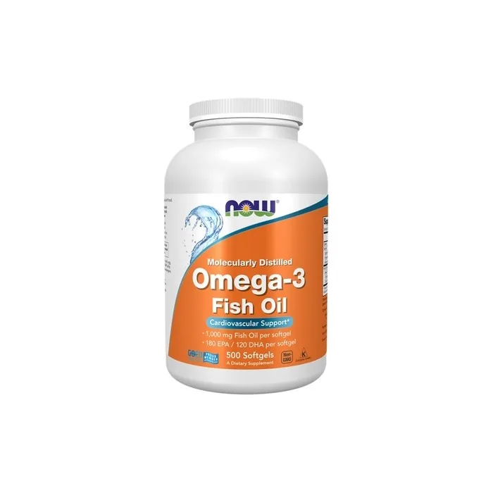 NOW Foods Omega-3 Fish Oil Molecularly Distilled 500 Softgels