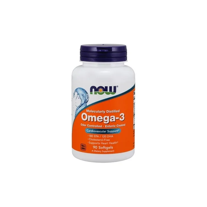 NOW Foods Omega-3 Enteric Coated Softgels 90 Count