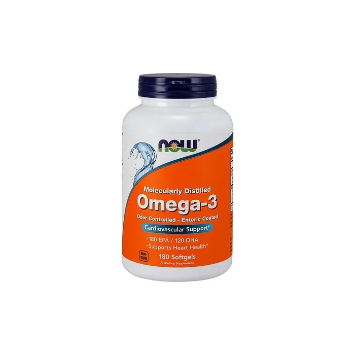 NOW Foods Omega-3 Enteric Coated Softgels 180 Count
