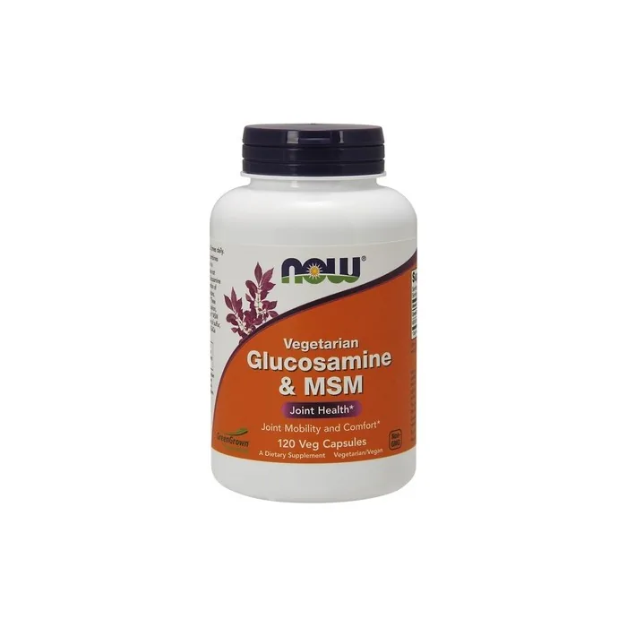 NOW Foods Glucosamine & MSM Vegetarian Supplement 120 Vegetable Capsules