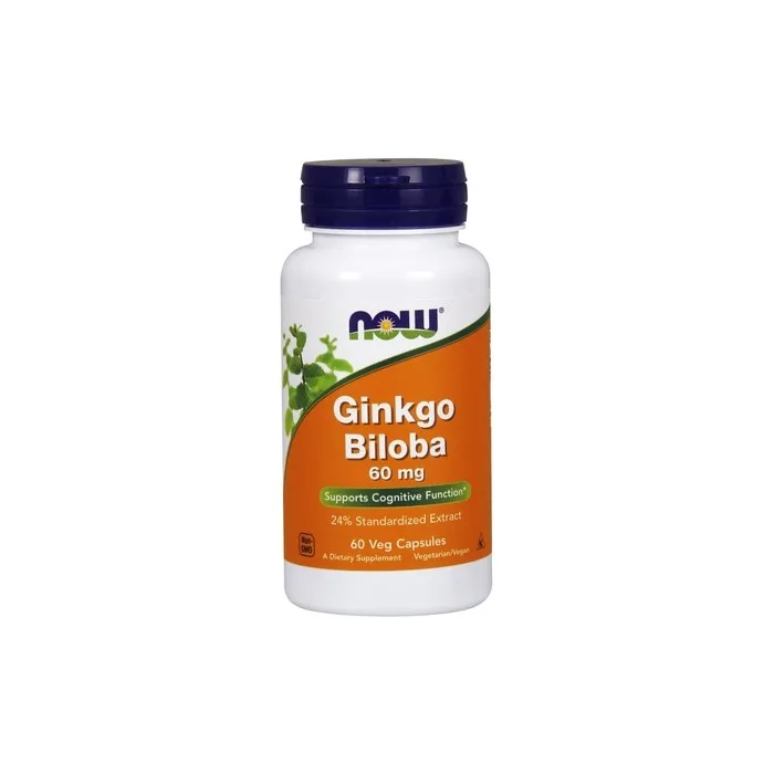 NOW Foods Ginkgo Biloba 60mg Vegetarian Capsules - 60 Count
