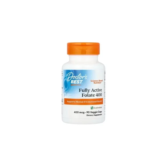 Doctor's Best Fully Active Folate 400 with Quatrefolic 400mcg - 90 Vegetarian Capsules